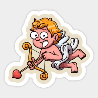 Cute Valentine’s Day Cherub Holding A Bow And Arrow Sticker